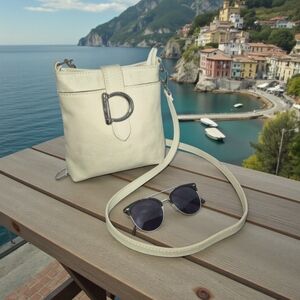 MADE IN ITALY BORSE IN PELLE CREAMY YELLOW LEATHER  CROSSBODY CONVERTIBLE BAG